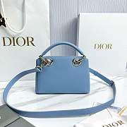Mini Dior Cigale Bag Shiny Supple Calfskin Denim Blue - 21.5x7.5x15cm - 3