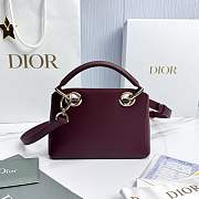 Mini Dior Cigale Bag Shiny Supple Calfskin Deep Amaranth - 21.5x7.5x15cm - 5
