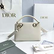 Mini Dior Cigale Bag Shiny Supple Calfskin White - 21.5x7.5x15cm - 3