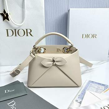 Mini Dior Cigale Bag Shiny Supple Calfskin Off White - 21.5x7.5x15cm