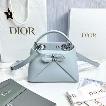 Mini Dior Cigale Bag Shiny Supple Calfskin Ice Blue - 21.5x7.5x15cm