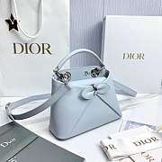 Mini Dior Cigale Bag Shiny Supple Calfskin Ice Blue - 21.5x7.5x15cm - 3