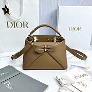 Mini Dior Cigale Bag Shiny Supple Calfskin Brown - 21.5x7.5x15cm - 1