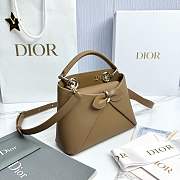 Mini Dior Cigale Bag Shiny Supple Calfskin Brown - 21.5x7.5x15cm - 5