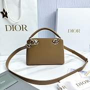 Mini Dior Cigale Bag Shiny Supple Calfskin Brown - 21.5x7.5x15cm - 4