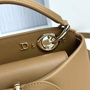 Mini Dior Cigale Bag Shiny Supple Calfskin Brown - 21.5x7.5x15cm - 2