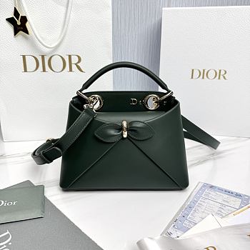 Mini Dior Cigale Bag Shiny Supple Calfskin Green - 21.5x7.5x15cm