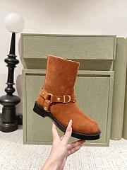 Dior Bolt Ankle Boot Cognac Brown Suede Calfskin - 6