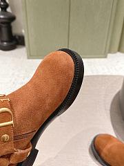 Dior Bolt Ankle Boot Cognac Brown Suede Calfskin - 5