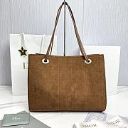 Medium Dior Promenade Shopping Bag Marron Bobby Flat Cannage Suede Calfskin - 37x28x14cm - 4
