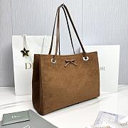 Medium Dior Promenade Shopping Bag Marron Bobby Flat Cannage Suede Calfskin - 37x28x14cm - 3