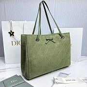 Medium Dior Promenade Shopping Bag Marron Khaki Flat Cannage Suede Calfskin - 37x28x14cm - 6