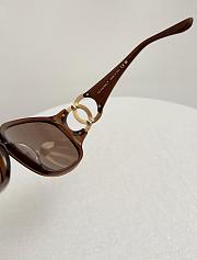Chanel 6014 Interlocking CC Logo Square Sunglasses Brown Gold - 2