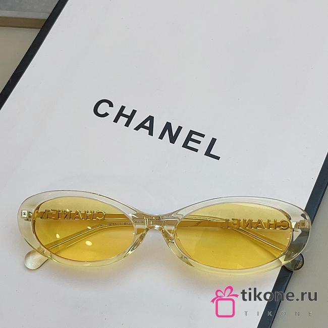 Chanel Oval Sunglasses Acetate & Metal and Transparent Yellow CH5565 - 1