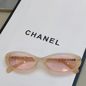 Chanel Oval Sunglasses Acetate & Metal and Beige CH5565