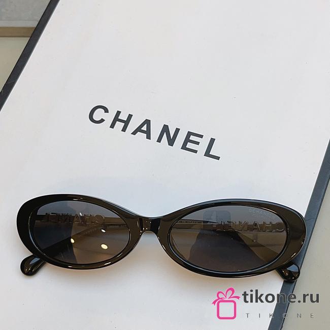Chanel Oval Sunglasses Acetate & Metal and Black Gray CH5565 - 1
