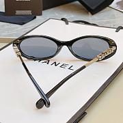 Chanel Oval Sunglasses Acetate & Metal and Black Gray CH5565 - 6
