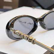 Chanel Oval Sunglasses Acetate & Metal and Black Gray CH5565 - 4