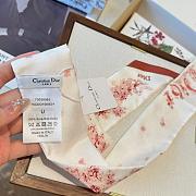 Dior Lilac Bouquet Mitzah Scarf Ivory and Pink Silk Twill - 6