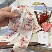 Dior Lilac Bouquet Mitzah Scarf Ivory and Pink Silk Twill - 4