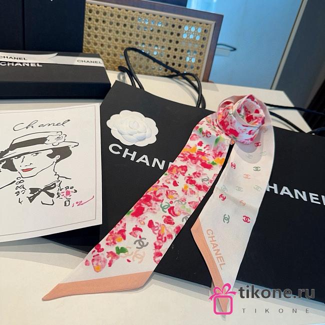 Chanel Slim Bandeau Silk Twill Ecru & Multicolor - 160x6cm - 1