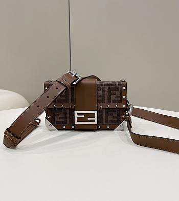 Fendi Baguette Trunk Mini FF Zucca Jacquard Fabric Bag -  18.5x11x4.5cm