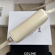 Celine Teen Triomphe Bag In Shiny Calfskin With Enamel Closure White Cotton/Black - 18.5x13.5x7cm - 6