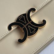 Celine Teen Triomphe Bag In Shiny Calfskin With Enamel Closure White Cotton/Black - 18.5x13.5x7cm - 3