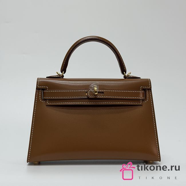 Hermes Kelly 19 Box Leather Gold Hardware Gold - 20x13x6cm - 1