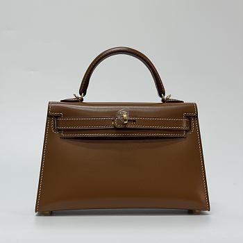 Hermes Kelly 19 Box Leather Gold Hardware Gold - 20x13x6cm