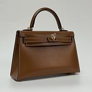 Hermes Kelly 19 Box Leather Gold Hardware Gold - 20x13x6cm - 4
