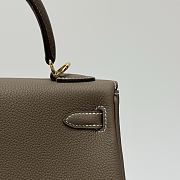 Hermes Kelly 25 Togo Leather Gold Hardware Elephant Grey - 25x17x7cm - 6