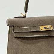 Hermes Kelly 25 Togo Leather Gold Hardware Elephant Grey - 25x17x7cm - 4