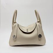 Hermes Lindy 26 Clémence Leather Silver Hardware Milkshake White - 26x18x14cm - 1