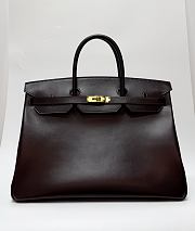 Hermes Birkin 40 Box Leather Gold Hardware Chocolate - 40x30x21cm - 1