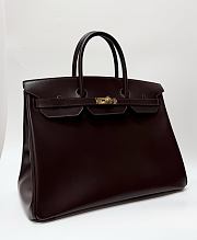 Hermes Birkin 40 Box Leather Gold Hardware Chocolate - 40x30x21cm - 4