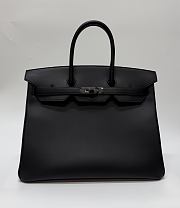 Hermes Birkin 35 Box Leather Ruthenium Hardware So Black - 35x25x18cm - 1