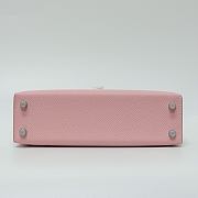 Hermes Kelly 19 Epsom Leather Silver Hardware Light Pink - 20x13x6cm - 6
