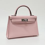 Hermes Kelly 19 Epsom Leather Silver Hardware Light Pink - 20x13x6cm - 5