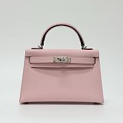Hermes Kelly 19 Epsom Leather Silver Hardware Light Pink - 20x13x6cm - 4