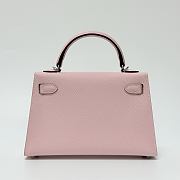 Hermes Kelly 19 Epsom Leather Silver Hardware Light Pink - 20x13x6cm - 3