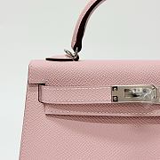 Hermes Kelly 19 Epsom Leather Silver Hardware Light Pink - 20x13x6cm - 2