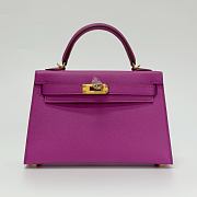 Hermes Kelly 19 Epsom Leather Gold Hardware Fuchsia - 20x13x6cm - 1