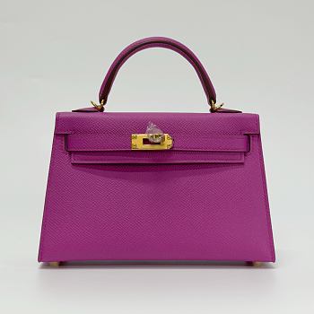Hermes Kelly 19 Epsom Leather Gold Hardware Fuchsia - 20x13x6cm