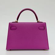 Hermes Kelly 19 Epsom Leather Gold Hardware Fuchsia - 20x13x6cm - 3