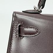 Hermes Kelly 19 Box Leather Silver Hardware Burgundy - 20x13x6cm - 2