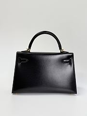 Hermes Kelly 19 Box Leather Gold Hardware Black - 20x13x6cm - 3