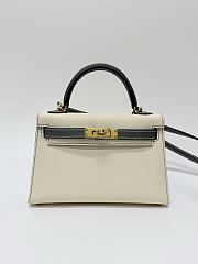 Hermes Kelly 19 Epsom Leather Gold Hardware Milkshake White/Gray - 20x13x6cm - 5
