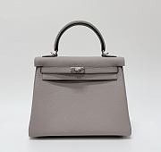 Hermes Kelly 25 Togo Leather Silver Hardware Galet - 25x17x7cm - 1