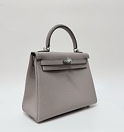 Hermes Kelly 25 Togo Leather Silver Hardware Galet - 25x17x7cm - 5